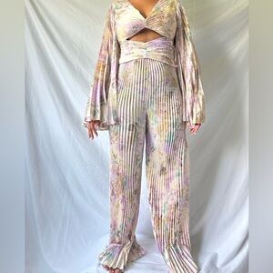 Pastel floral print jumpsuit